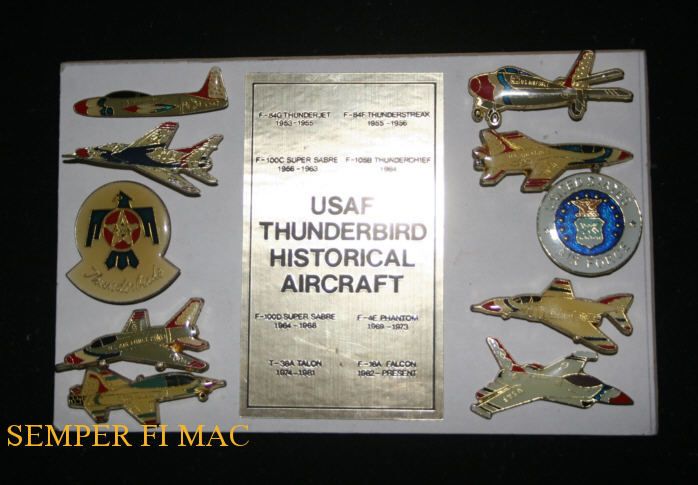 US AIR FORCE THUNDERBIRDS PIN F84 F100 F105 F4 T38 F 16  