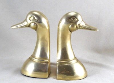   bookends book ends heavy polished cast brass excellent vintage