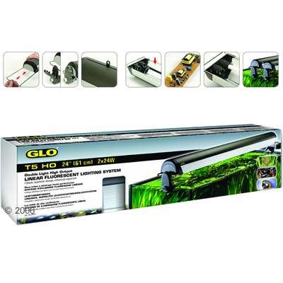 GLO T5HO SINGLE 24 40 AQUARIUM LIGHT SYSTEM FREE TIMER  