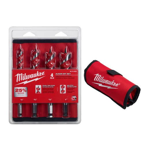 48 13 4000 Milwaukee 4 pc Spur Auger Bit Set 045242159871  