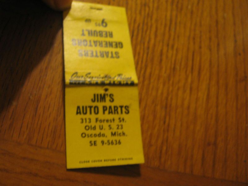 Vtg Jims Auto Parts Oscada Mich Starters Generators  