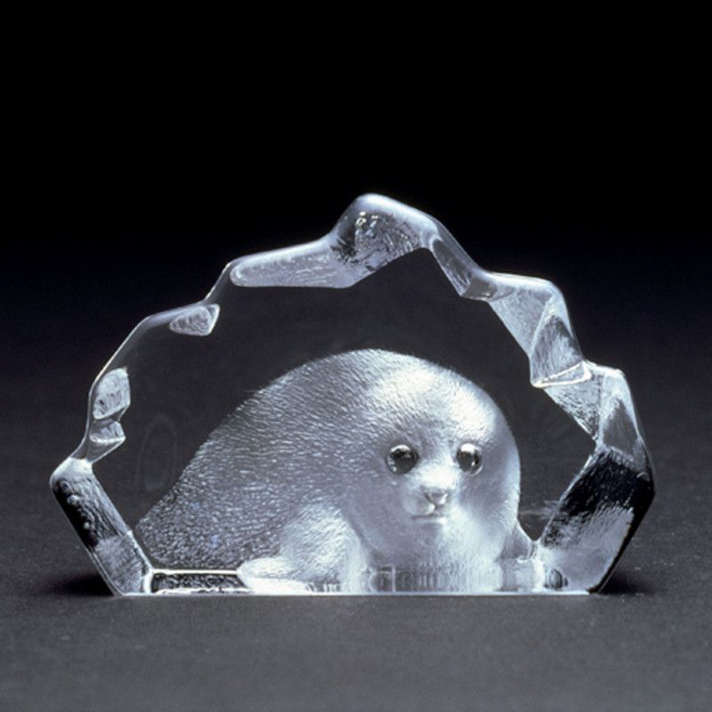 MINIATURE ~ MATS JONASSON ~ Crystal BABY SEAL *   Rare  