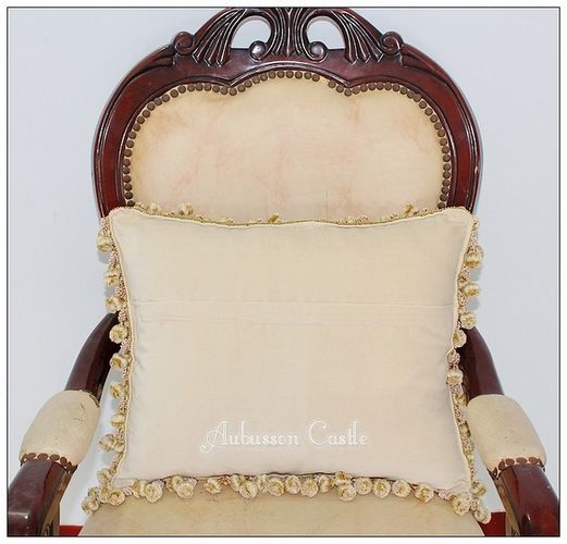 aubusson pillow velvet back with hidden zipper