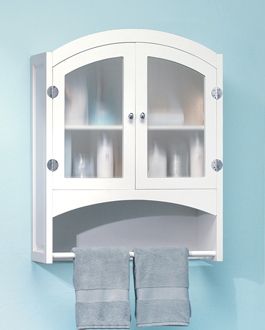 Bathroom Cabinet White Opaque Glass Doors  