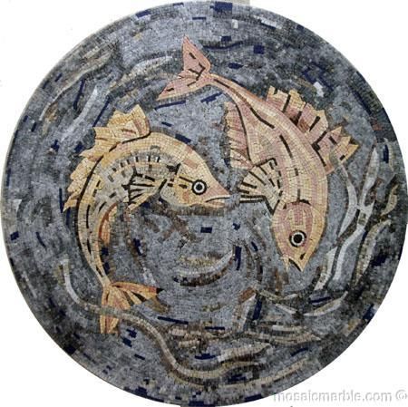 FISHES DESIGN MOSAIC BATHROOM/POOL INLAY DECOR  