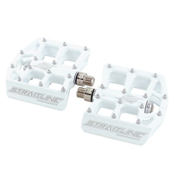   De Facto Pedals 9/16 White Fixie Mountain Bike MTB Bicycle Pedals