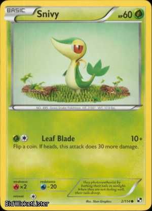 4x PKBW # 2 Snivy Common Pokemon Card Black & White  