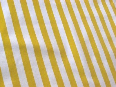 YELLOW CABANA STRIPES OILCLOTH VINYL SEWING FABRIC BTY  