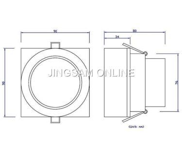 LED Recessed Cabinet Light RECT Acrylic Cool White 7*1W  