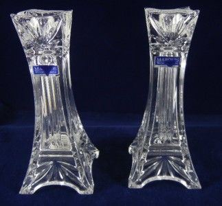 WATERFORD MARQUIS ODYSSEY S/2 7 CRYSTAL CANDLESTICKS  