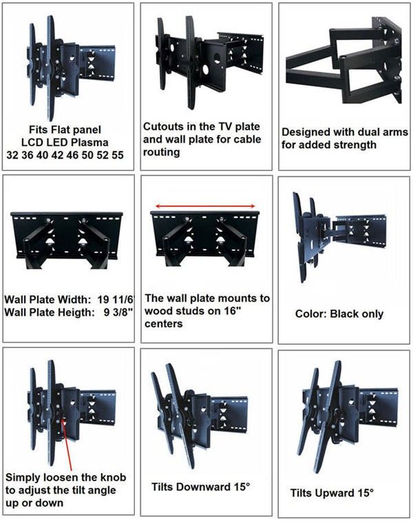 Cantilever Swivel Wall Mount for Sony LED XBR 46HX909  