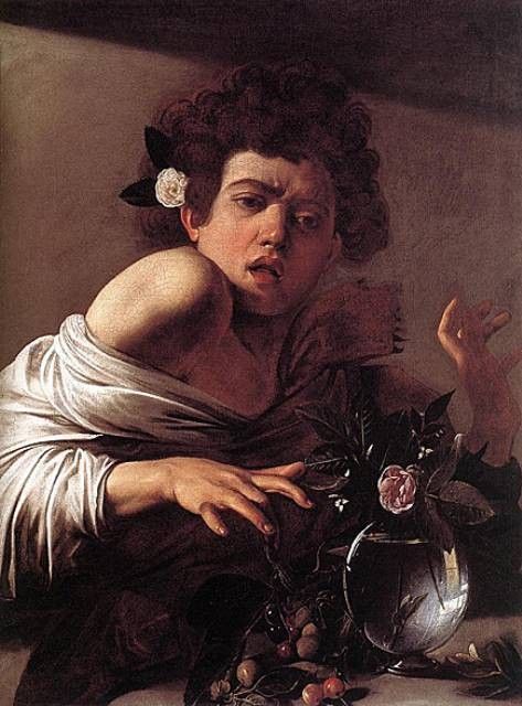 Boy Bitten by a Lizard Caravaggio repro oil painting  