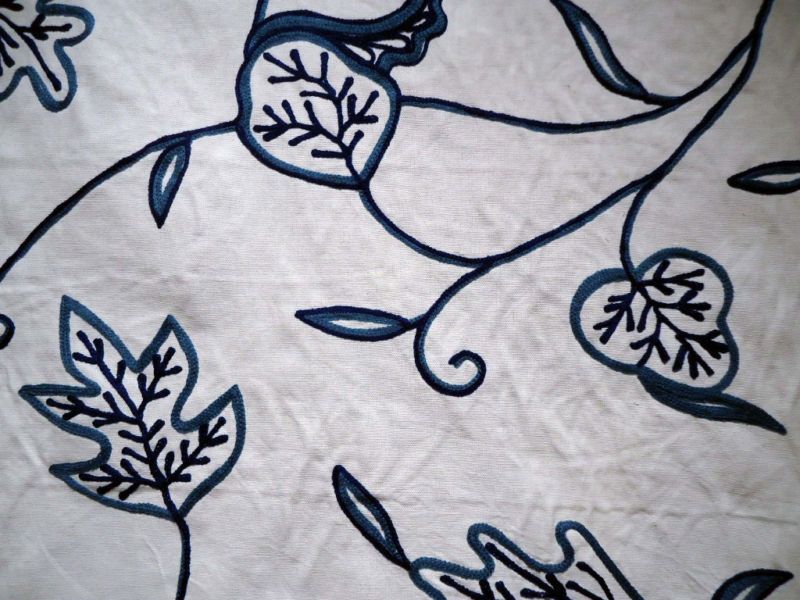 Braemore Chennai in Porcelain Blue Crewel Fabric  