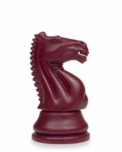 Club Burgundy & Camel Plastic Chess Set 3.75 King  