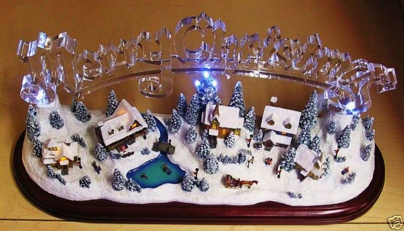 ICE ACRYLIC CHRISTMAS SCENE LIGHT UP HOME DECOR DISPLAY  