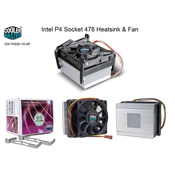 Cooler Master Intel P4 Socket 478 Aluminum HeatSink CPU Cooling Fan up 