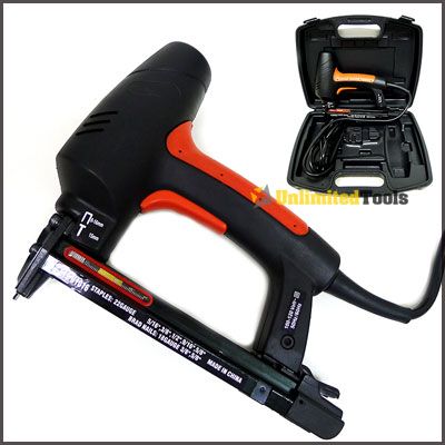 Electric 22 Gauge 3/8 Crown Stapler Staple Gun 1/8 Nail Gun Nailer 