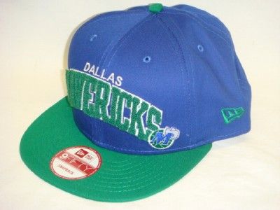 DALLAS MAVERICKS NEW ERA NCAA SNAPBACK HAT CAP CHENIELLE BLUE/GREEN 