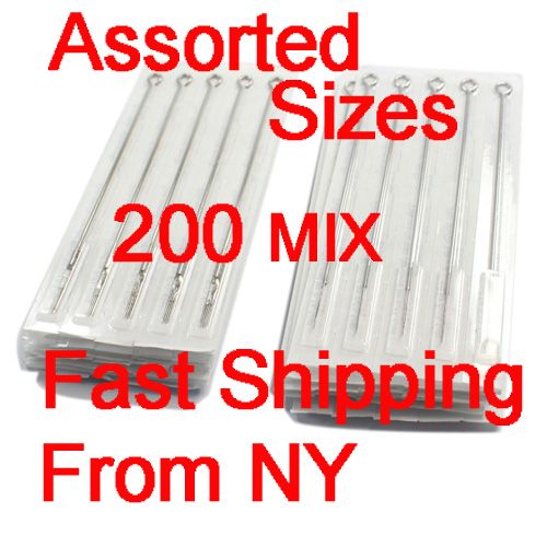 200 Mixed Assorted Disposable Tattoo needles 3/5/7RL 5/7/9RS 5/9M1 