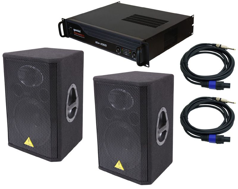 DJ PRO AUDIO PACKAGE (2) BEHRINGER VS1220 SPEAKERS, GEMINI XGA 2000 