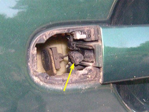 24 remove the two door lock module bolts on the