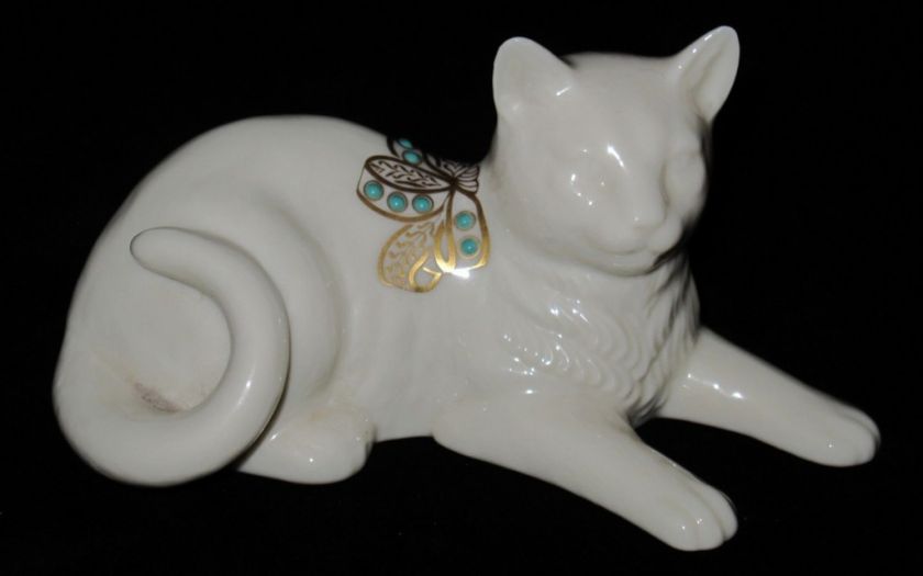 Lenox Reclining Cat, Jeweled Figurine  