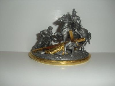   the Cross Pewter Statues with Shelf   Franklin Mint  Amazing  