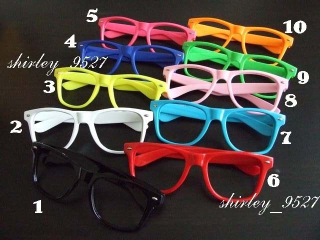 Lots of 5 Glasses Frame Style Wayfarer Retro Nerd Unisex Men Women 