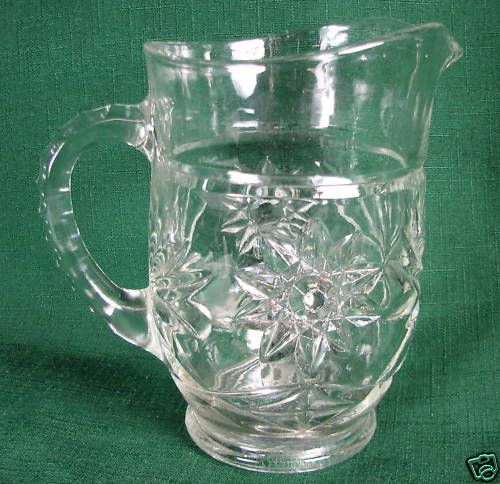 Anchor Hocking Prescut Glass Pitcher EAPC Star of David  