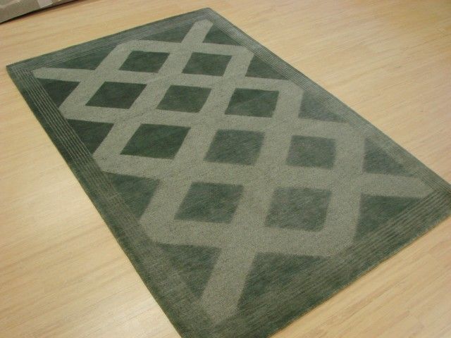 HANDMADE CONTEMPORARY TIBETAN RUG 4X6 GREEN COLOR  