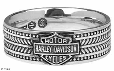 Harley Davidson SZ11 sterling Mens ring WEAVE Bar & Shield band MOD 