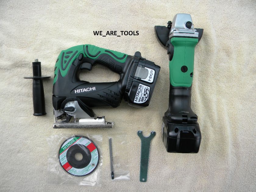 HITACHI CJ18DL JIG SAW, G18DL GRINDER, 2 EBM1830 BATTERIES 18V 18 VOLT 