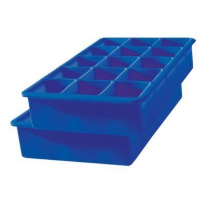 Perfect Cube Silicone Ice Trays 2 pk.By Tovolo   Blue 874376001073 