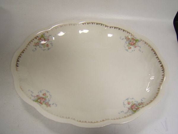 Edwin Knowles Vintage China Large Oval Platter Floral  