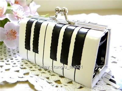 Music Note Piano Keyboard Lipstick Cosmetic Case Bag  