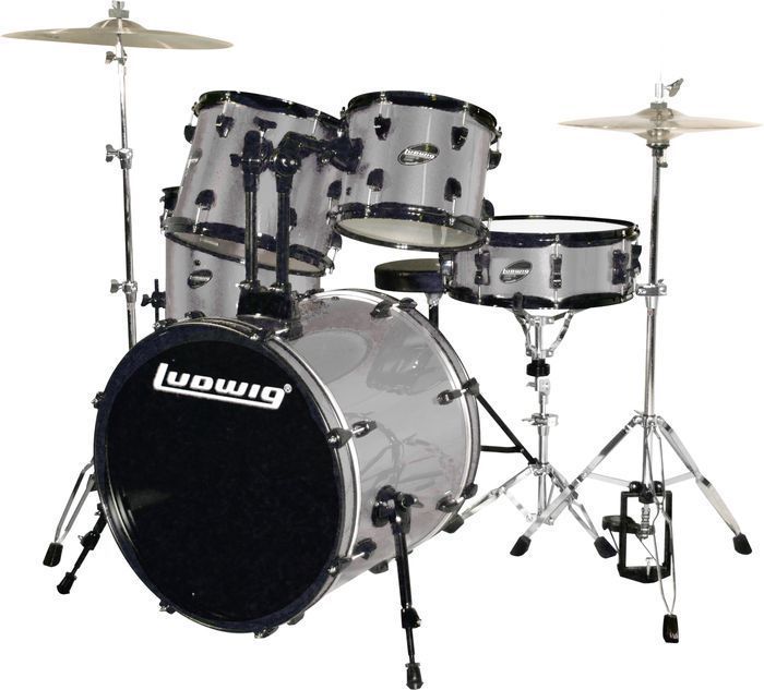 Ludwig Accent CS Combo Exclusive 5 Piece Shell Pack Silver  