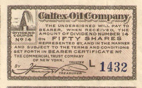 1919 Caltex Oil Company  Nevada stock certificate  