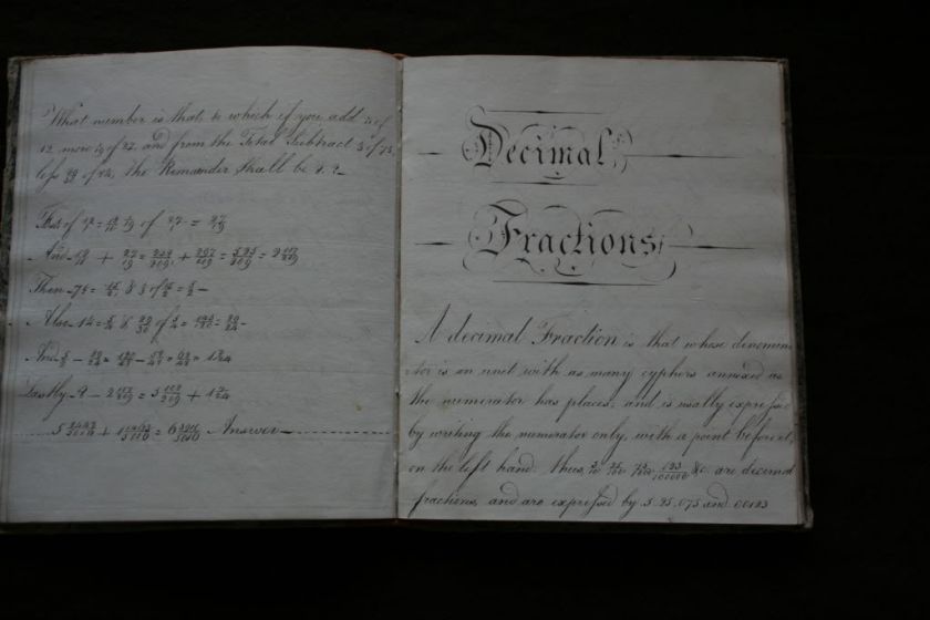 1807~Mathematics~Vulgar Fractions~3 Direct~Manuscript~Handwritten 