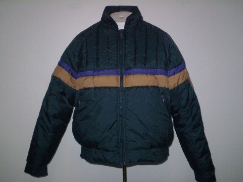 vintage 80s mens Sigallo puffy ski jacket blue XL  