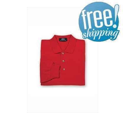 NWT NEW MENS LS COTTON PIQUE GOLF POLO SHIRT RED 5X 5XL  