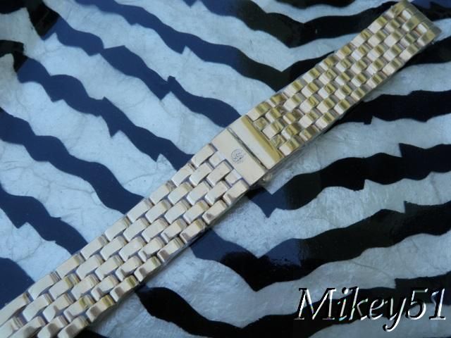 NEW AUTHENTIC MICHELE YELLOW GOLD URBAN 20MM WATCH BRACELET $500 