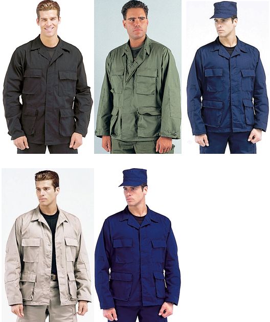 Military Type SOLID COLOR BDU UNIFORM BUTTON SHIRT/COAT  