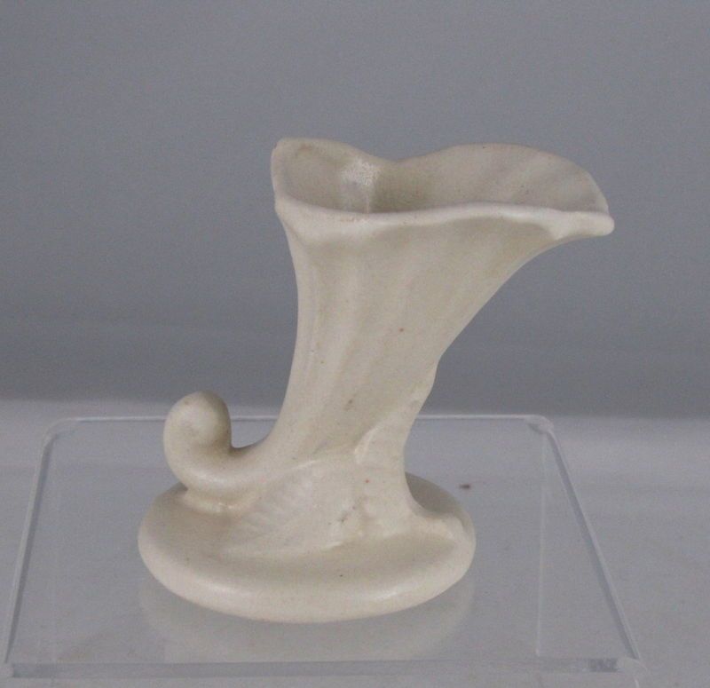 Niloak Pottery Miniature Horn of Plenty Vase, Ivory, 3  