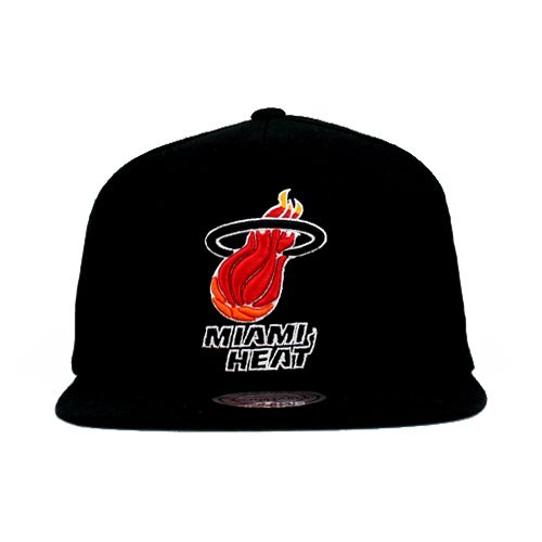 New NBA MIAMI HEAT SNAPBACK MITCHELL & NESS One Tone Black Hat  