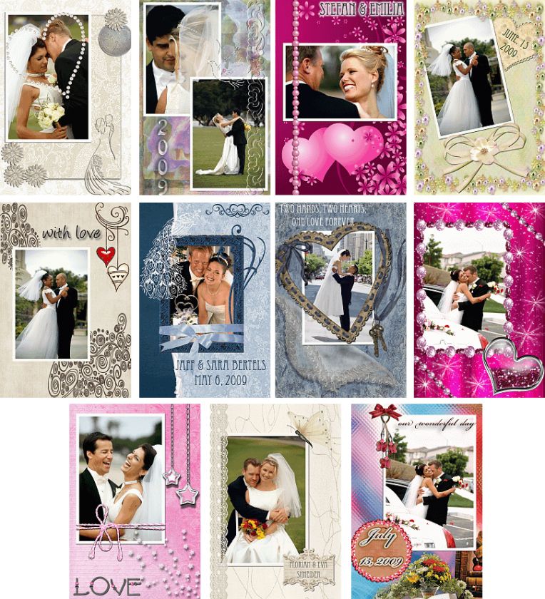 DIGITAL WEDDING ALBUM   100 PAGES TEMPLATES Vol 1 842841042210  