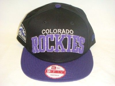 COLORADO ROCKIES NEW ERA NCAA SNAPBACK HAT CAP CHENIELLE BLACK/PURPLE 