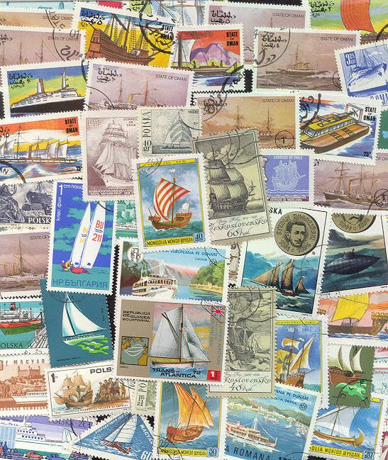 Collection of 50 Different SHIPS & BOATS Stamps  