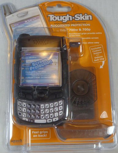 Palm Treo 700w & 700p Tough Skin Case & Holster BLACK  