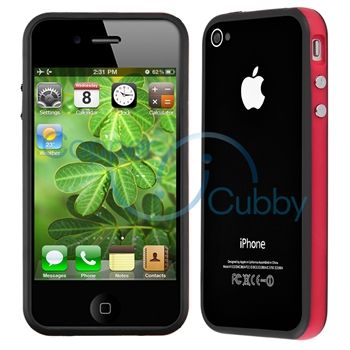 Red Black Silicone Bumper Case+Privacy Screen Protector For Apple 