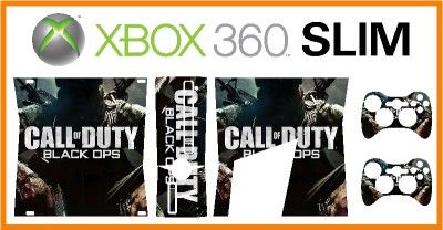 XBOX 360 SLIM   Vinyl Sticker Skin   COD   Black Ops  